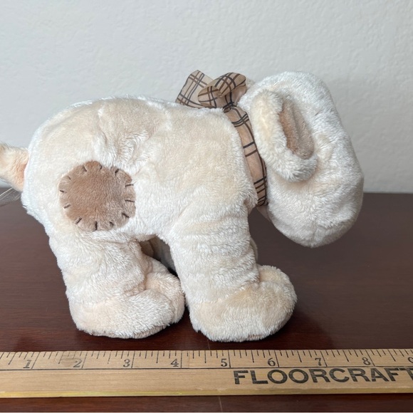 Soft Classics 8" Plush Tan Puppy Dog Rattle Plaid Bow Patches Toys R Us - Picture 4 of 9